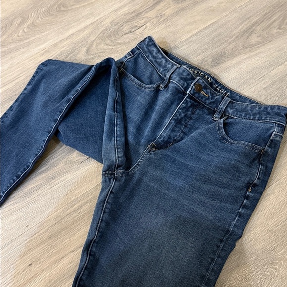 American Eagle Super Hi-Rise Blue Jeggings size 8 - Picture 7 of 11